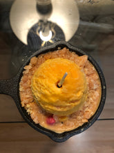 Load image into Gallery viewer, Peach Cobbler Soywax Skillet Candle 3.5”
