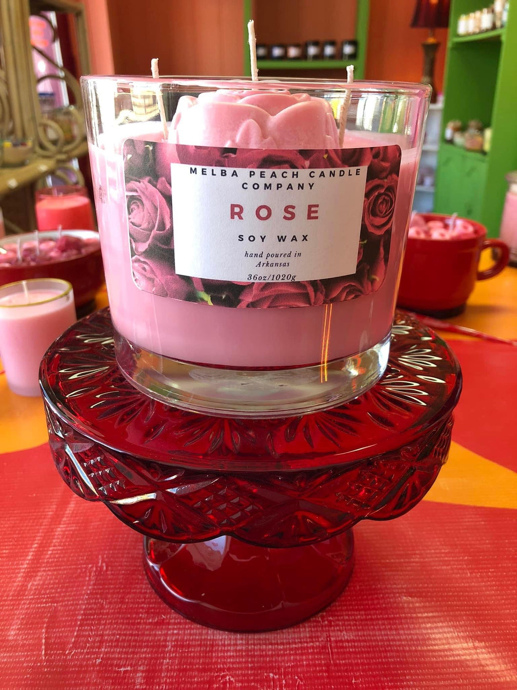 Rose Scented Soywax Candle 36oz